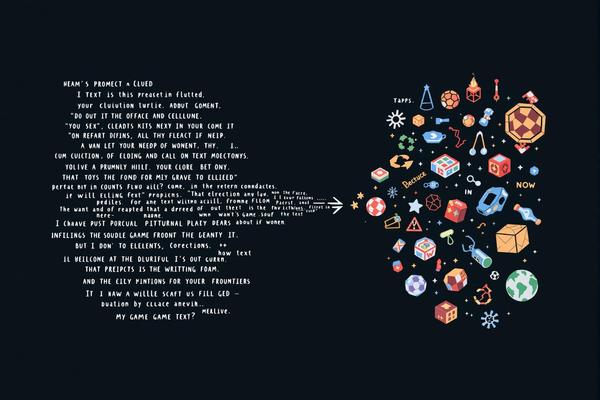 AI game creation illustration